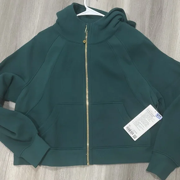 lululemon athletica storm teal Green and Gold full Zip-Up scuba M/L - Picture 7 of 9